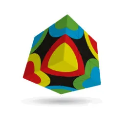 V-Cube 3x3 versenykocka-egyenes forma, Körök minta (matrica nélküli)