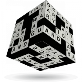 V-Cube 3x3 versenykocka- egyenes forma, Keresztrejtvény minta (matrica nélküli)