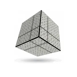 V-Cube 3x3 versenykocka-egyenes forma, V-udoku minta (matrica nélküli)