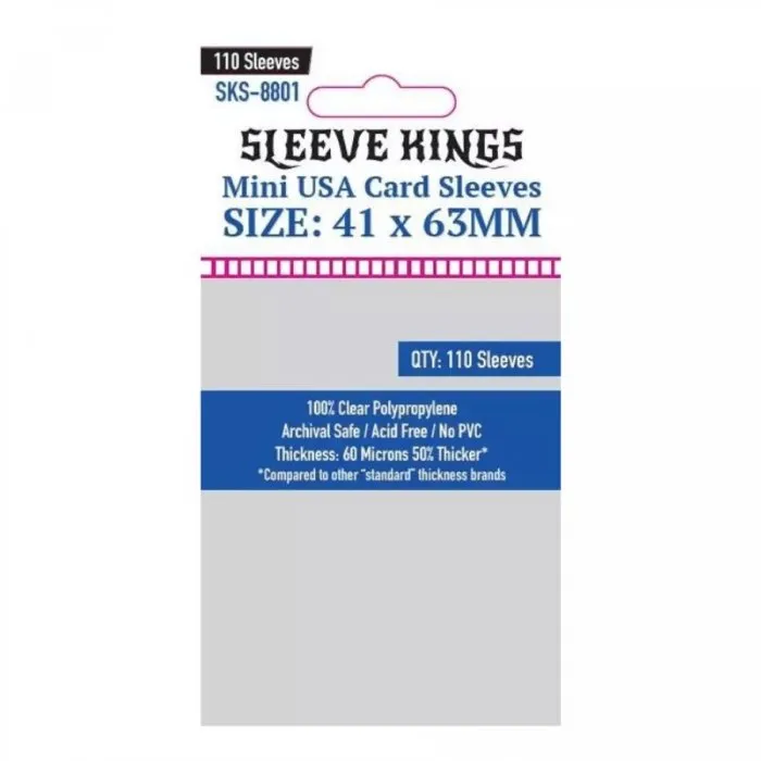 Sleeve Kings Mini USA Card Sleeves (41x63mm) - 110 Pack, 60 Microns