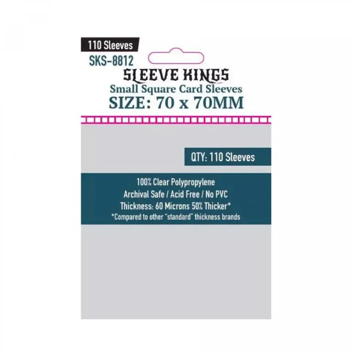 Sleeve Kings Small Square Card Sleeves (70x70mm) - 110 Pack, 60 Microns